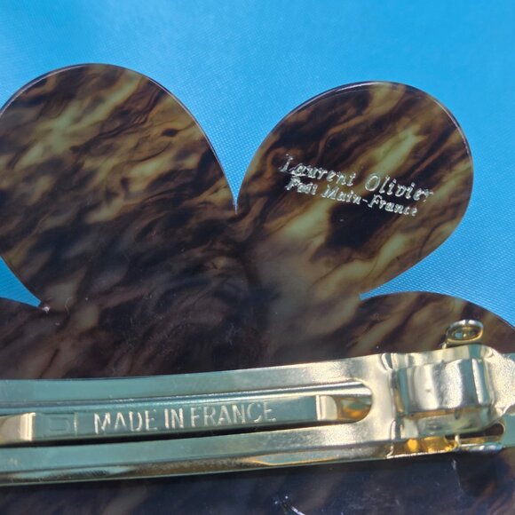 Laurent Olivier France Hair Clip – 1990s – Made in France – Brown Flower - Picture 8 of 9